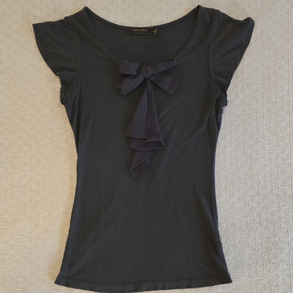 The Limited Navy Blouse with Bow Accent - Picture 1 of 4